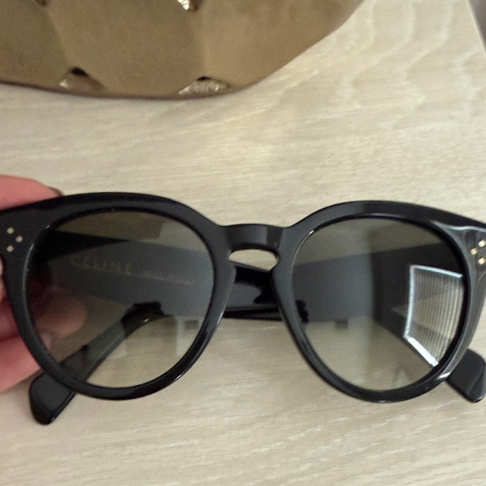 Celine Black Sunglasses with Gold Details